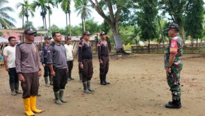 Babinsa Rantau Panjang Perketat Pengamanan Perkebunan Karet Lewat Apel Satpam