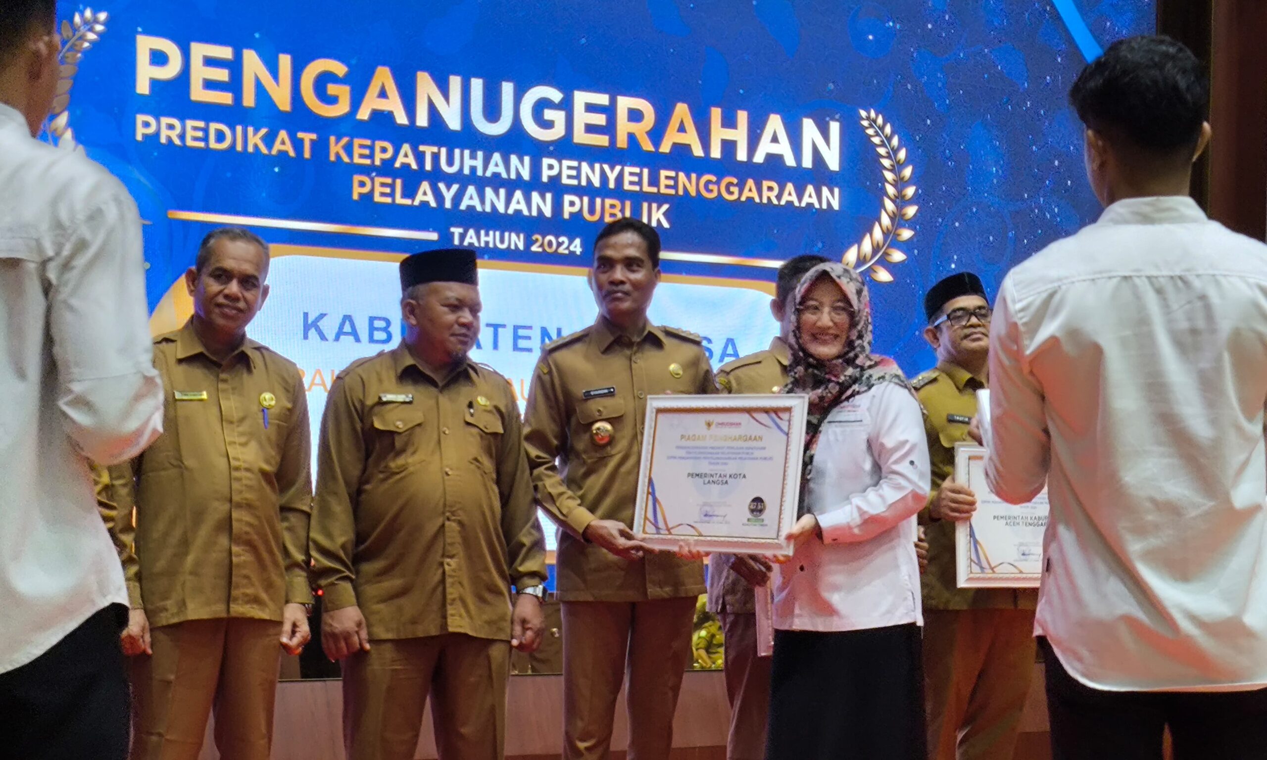 Pemko Langsa kembali memperoleh penghargaan opini pengawasan penyelenggaraan pelayanan publik 2024 dari Ombudsman RI