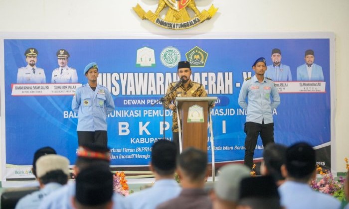 Bupati Aceh Timur, Iskandar Usman Al-Farlaky, S.H.I, M.S.I, membuka secara resmi Musda Ke V BKPRMI Kabupaten Aceh Timur