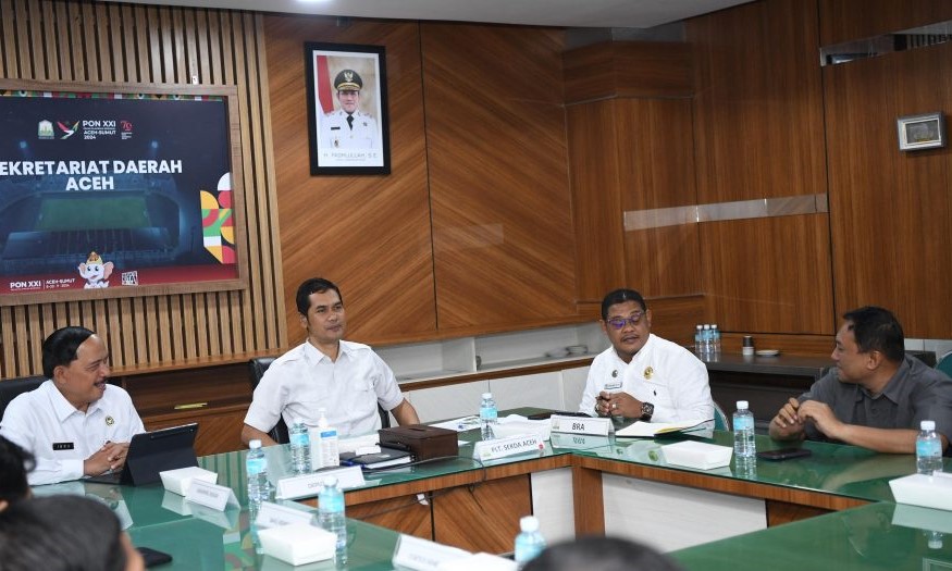 Pemerintah Aceh menerima kunjungan Deputi Bidang Kemenko Kumham Imipas dalam rangka koordinasi peresmian Memorial Living Park Rumoh Geudong