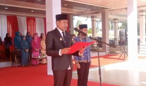 Wakil Bupati (wabup) Aceh Timur, T. Zainal Abidin menjadi Inspektur Upacara dalam rangka memperingati Hari Lahir Pancasila