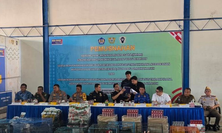 Kantor Pengawasan dan pelayanan Bea dan Cukai Tipe Madya Pabean C Langsa kembali melaksanakan kegiatan pemusnahan BMMN