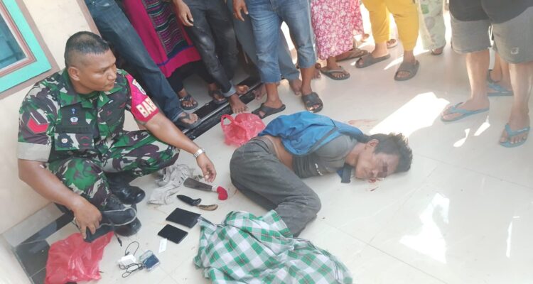 Babinsa Koramil 0201-10/MM Kodim 0201/Medan berhasil menggagalkan percobaan pembunuhan terhadap seorang wanita di Medan Marelan